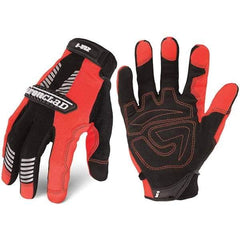 ironCLAD - Size S (7) Synthetic Work Gloves - For Mechanic's & Lifting, Uncoated, Hook & Loop Cuff, Hi-Vis Orange, Paired - Industrial Tool & Supply