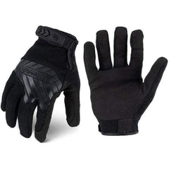 ironCLAD - Size M Synthetic Leather Work Gloves - For Mechanic's & Lifting, Uncoated, Hook & Loop Cuff, Full Fingered, Black, Paired - Industrial Tool & Supply
