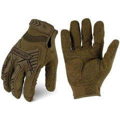 ironCLAD - Size M (8) Synthetic Leather Work Gloves - For Mechanic's & Lifting, Uncoated, Hook & Loop Cuff, Full Fingered, Coyote, Paired - Industrial Tool & Supply