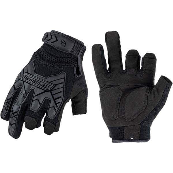 ironCLAD - Size XS (6) Synthetic Leather Work Gloves - For Mechanic's & Lifting, Uncoated, Hook & Loop Cuff, Full Fingered, Black, Paired - Industrial Tool & Supply