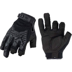 ironCLAD - Size 2XL (11) Synthetic Leather Work Gloves - For Mechanic's & Lifting, Uncoated, Hook & Loop Cuff, Full Fingered, Black, Paired - Industrial Tool & Supply