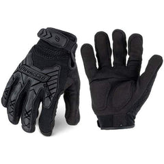 ironCLAD - Size 2XL (11) Synthetic Leather Work Gloves - For Mechanic's & Lifting, Uncoated, Hook & Loop Cuff, Full Fingered, Black, Paired - Industrial Tool & Supply
