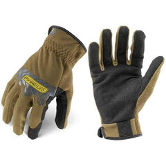 ironCLAD - Size XL (10) Synthetic Leather Work Gloves - For Mechanic's & Lifting, Uncoated, Slip-On Cuff, Full Fingered, Coyote, Paired - Industrial Tool & Supply