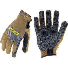 ironCLAD - Size S (7), ANSI Cut Lvl A1, Abrasion Lvl 5, Silicone Coated Cut Resistant Gloves - 8.5" Long, Uncoated, Unlined, Hook & Loop Cuff, Brown/Gray, Paired - Industrial Tool & Supply