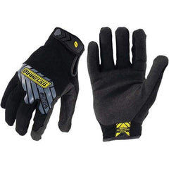 ironCLAD - Size L (9), ANSI Cut Lvl A2, Abrasion Lvl 3, Cut Resistant Gloves - 9" Long, Uncoated, Unlined, Hook & Loop Cuff, Black, Paired - Industrial Tool & Supply