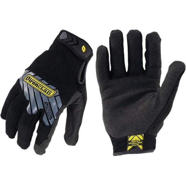 ironCLAD - Size M (8), ANSI Cut Lvl A2, Abrasion Lvl 3, Cut Resistant Gloves - 8.75" Long, Uncoated, Unlined, Hook & Loop Cuff, Black, Paired - Industrial Tool & Supply