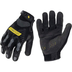 ironCLAD - Size L (9), ANSI Cut Lvl A2, Abrasion Lvl 3, Cut Resistant Gloves - 9" Long, Uncoated, Unlined, Hook & Loop Cuff, Black, Paired - Industrial Tool & Supply