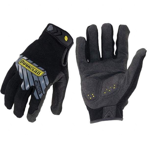 ironCLAD - Size XL (10), ANSI Cut Lvl A2, Abrasion Lvl 3, Cut Resistant Gloves - 9.25" Long, Uncoated, Unlined, Hook & Loop Cuff, Black, Paired - Industrial Tool & Supply