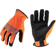 ironCLAD - Size S (7), ANSI Cut Lvl A2, Abrasion Lvl 3, Cut Resistant Gloves - 9.25" Long, Uncoated, Unlined, Slip-On Cuff, Hi-Vis Orange, Paired - Industrial Tool & Supply