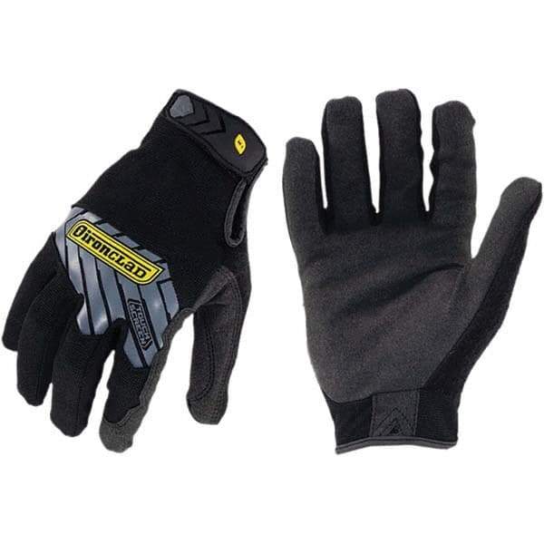 ironCLAD - Size M (8), ANSI Cut Lvl A2, Abrasion Lvl 3, Cut Resistant Gloves - 8.75" Long, Uncoated, Unlined, Hook & Loop Cuff, Black, Paired - Industrial Tool & Supply