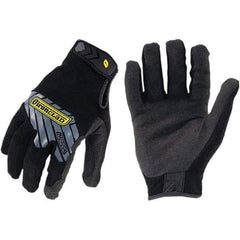 ironCLAD - Size L (9), ANSI Cut Lvl A2, Abrasion Lvl 3, Cut Resistant Gloves - 9" Long, Uncoated, Unlined, Hook & Loop Cuff, Black, Paired - Industrial Tool & Supply