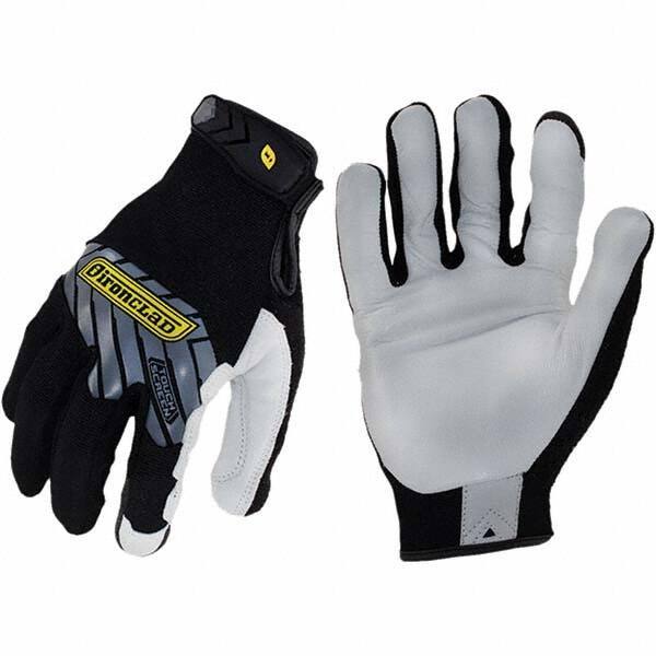 ironCLAD - Size XL (10), ANSI Cut Lvl A1, Abrasion Lvl 3, Cut Resistant Gloves - 9.25" Long, Uncoated, Unlined, Hook & Loop Cuff, Black/White, Paired - Industrial Tool & Supply