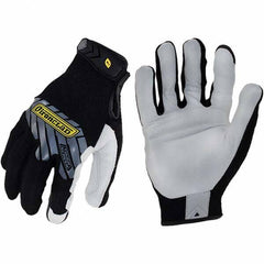 ironCLAD - Size XL (10), ANSI Cut Lvl A1, Abrasion Lvl 3, Cut Resistant Gloves - 9.25" Long, Uncoated, Unlined, Hook & Loop Cuff, Black/White, Paired - Industrial Tool & Supply