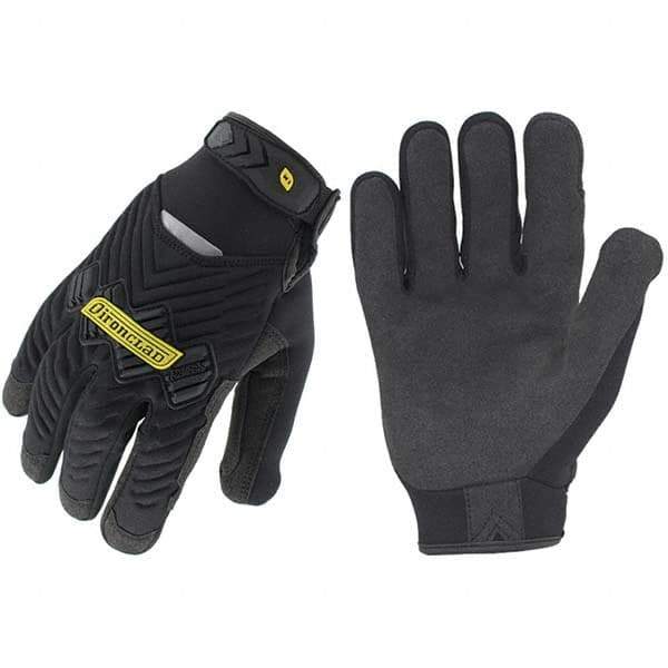 ironCLAD - Size M (8), ANSI Cut Lvl A2, Abrasion Lvl 3, Cut Resistant Gloves - 8.75" Long, Uncoated, Unlined, Hook & Loop Cuff, Black, Paired - Industrial Tool & Supply