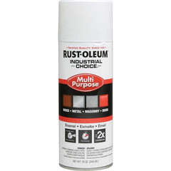 Enamel Spray Paint: White, Gloss, 12 oz Use on Industrial Maintece, Metal, Wood, Concrete & Masonry & More