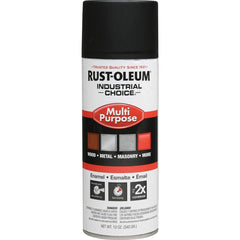 Enamel Spray Paint: Black, Ultra-Flat, 12 oz Use on Industrial Maintece, Metal, Wood, Concrete & Masonry & More