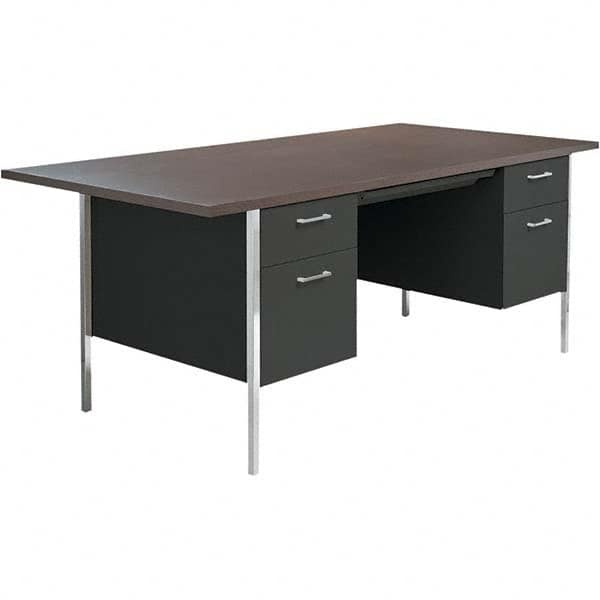 ALERA - Office Desks Type: Double Pedestal Desk Center Draw: Yes - Industrial Tool & Supply