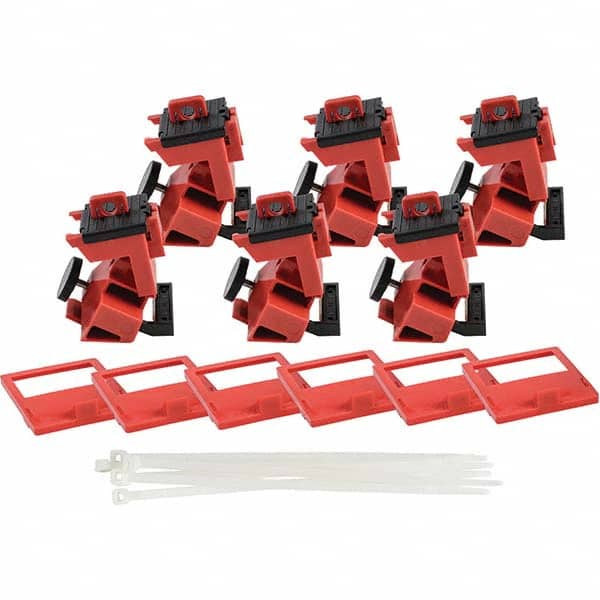 Brady - Pack of 6 Single-Pole Circuit Breaker Lockouts - Industrial Tool & Supply