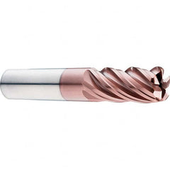 SGS - 1/2" Diam, Variable Pitch, 1-1/4" LOC, 5 Flute Solid Carbide Roughing Corner Radius End Mill - Industrial Tool & Supply