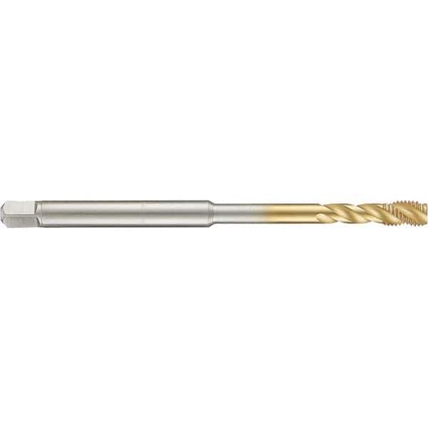 Guhring - 8-36 UNF 3 Flute 2B Modified Bottoming Spiral Flute Tap - High Speed Steel, TiN Finish, 4" OAL, Right Hand Flute, Right Hand Thread, H2/H3, Series 4284 - Exact Industrial Supply