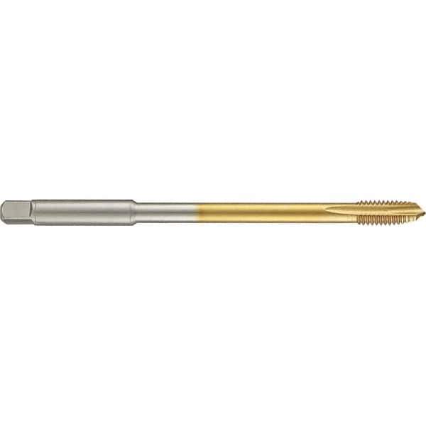 Guhring - 3/8-16 UNC 3 Flute 2B Plug Spiral Point Tap - High Speed Steel, TiN Finish, 6" OAL, Right Hand Thread, H5/H6, Series 4285 - Exact Industrial Supply