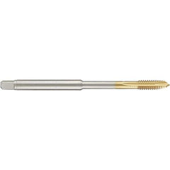 Guhring - #6-40 UNF 3 Flute 2B Plug Spiral Point Tap - High Speed Steel, TiN Finish, 4" OAL, Right Hand Thread, H2/H3, Series 4282 - Exact Industrial Supply