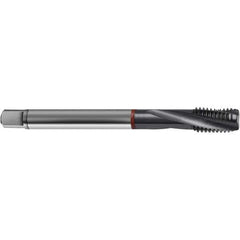Guhring - #2-64 UNF 3 Flute 2BX Bottoming Spiral Flute Tap - High Speed Steel, TiCN Finish, 1.772" OAL, Right Hand Flute, Right Hand Thread, H3/H4, Series 4374 - Exact Industrial Supply