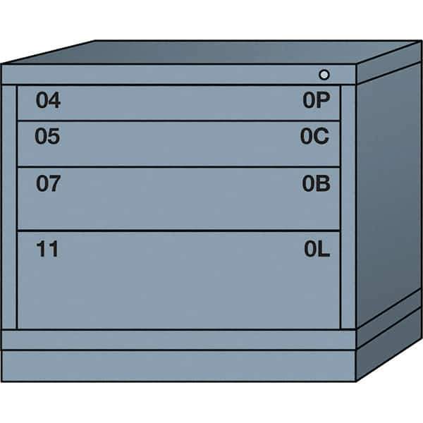 Lyon - 4 Drawer, Standard Desk Height - Multiple Drawer Access Cabinet - Steel, 30" Wide x 28-1/4" Deep x 26-7/8" High, Dove Gray - Industrial Tool & Supply