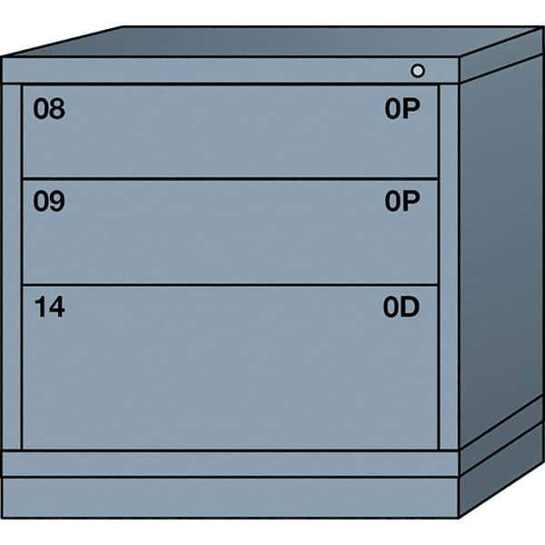 Lyon - 3 Drawer, Standard Table Height - Single Drawer Access Cabinet - Steel, 30" Wide x 28-1/4" Deep x 30-1/8" High, Dove Gray - Industrial Tool & Supply