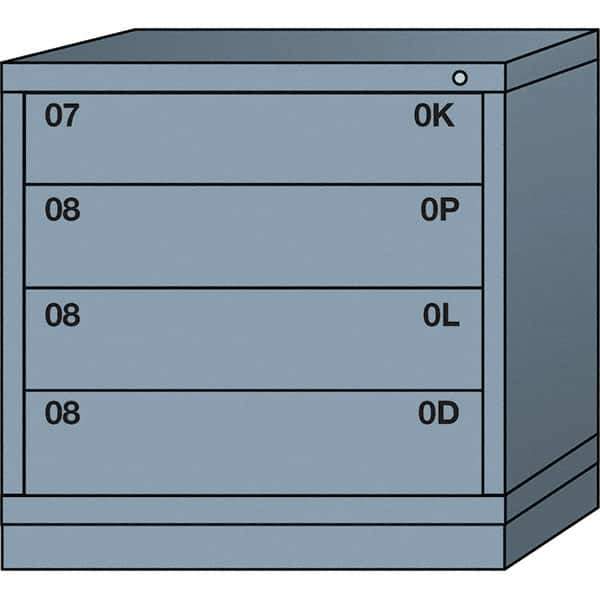 Lyon - 4 Drawer, Standard Table Height - Multiple Drawer Access Cabinet - Steel, 30" Wide x 28-1/4" Deep x 30-1/8" High, Dove Gray - Industrial Tool & Supply