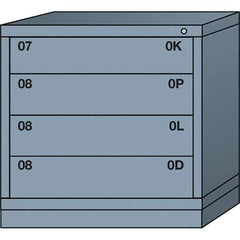 Lyon - 4 Drawer, Standard Table Height - Multiple Drawer Access Cabinet - Steel, 30" Wide x 28-1/4" Deep x 30-1/8" High, Dove Gray - Industrial Tool & Supply