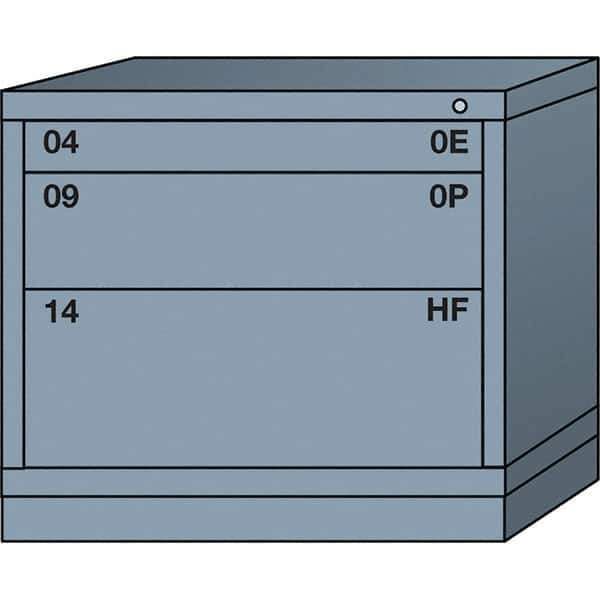 Lyon - 3 Drawer, Standard Desk Height - Single Drawer Access Cabinet - Steel, 30" Wide x 28-1/4" Deep x 26-7/8" High, Dove Gray - Industrial Tool & Supply