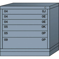 Lyon - 6 Drawer, Standard Table Height - Multiple Drawer Access Cabinet - Steel, 30" Wide x 28-1/4" Deep x 30-1/8" High, Dove Gray - Industrial Tool & Supply