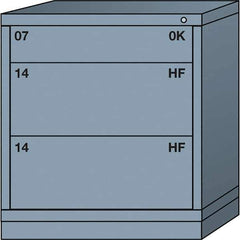 Lyon - 3 Drawer, Standard Bench Height -Multiple Drawer Access Cabinet - Steel, 30" Wide x 28-1/4" Deep x 33-1/4" High, Dove Gray - Industrial Tool & Supply