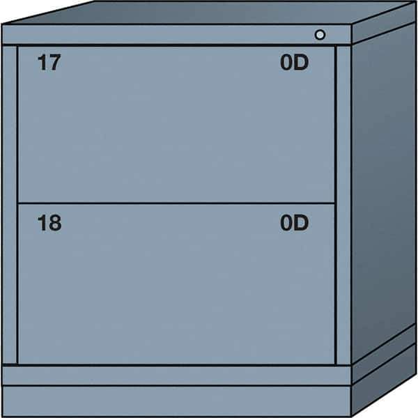 Lyon - 2 Drawer, Standard Bench Height - Single Drawer Access Cabinet - Steel, 30" Wide x 28-1/4" Deep x 33-1/4" High, Dove Gray - Industrial Tool & Supply