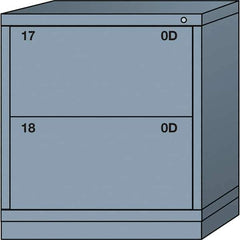 Lyon - 2 Drawer, Standard Bench Height - Single Drawer Access Cabinet - Steel, 30" Wide x 28-1/4" Deep x 33-1/4" High, Dove Gray - Industrial Tool & Supply