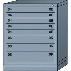 Lyon - 8 Drawer, Standard Mid-Range - Multiple Drawer Access Cabinet - Steel, 30" Wide x 28-1/4" Deep x 37-15/79" High, Dove Gray - Industrial Tool & Supply
