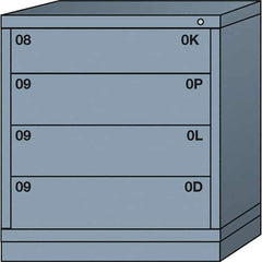 Lyon - 4 Drawer, Standard Bench Height - Multiple Drawer Access Cabinet - Steel, 30" Wide x 28-1/4" Deep x 33-1/4" High, Dove Gray - Industrial Tool & Supply
