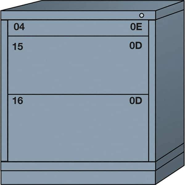 Lyon - 3 Drawer, Standard Bench Height - Multiple Drawer Access Cabinet - Steel, 30" Wide x 28-1/4" Deep x 33-1/4" High, Dove Gray - Industrial Tool & Supply