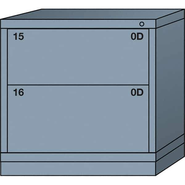 Lyon - 2 Drawer, Standard Table Height - Single Drawer Access Cabinet - Steel, 30" Wide x 28-1/4" Deep x 30-1/8" High, Dove Gray - Industrial Tool & Supply