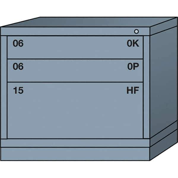 Lyon - 3 Drawer, Standard Desk Height - Multiple Drawer Access Cabinet - Steel, 30" Wide x 28-1/4" Deep x 26-7/8" High, Dove Gray - Industrial Tool & Supply