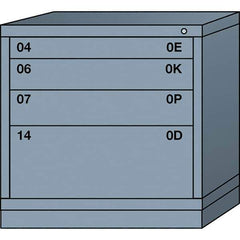 Lyon - 4 Drawer, Standard Table Height - Multiple Drawer Access Cabinet - Steel, 30" Wide x 28-1/4" Deep x 30-1/8" High, Dove Gray - Industrial Tool & Supply