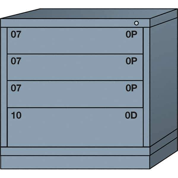 Lyon - 4 Drawer, Standard Table Height - Multiple Drawer Access Cabinet - Steel, 30" Wide x 28-1/4" Deep x 30-1/8" High, Dove Gray - Industrial Tool & Supply