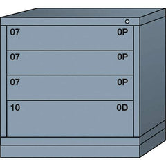 Lyon - 4 Drawer, Standard Table Height - Multiple Drawer Access Cabinet - Steel, 30" Wide x 28-1/4" Deep x 30-1/8" High, Dove Gray - Industrial Tool & Supply