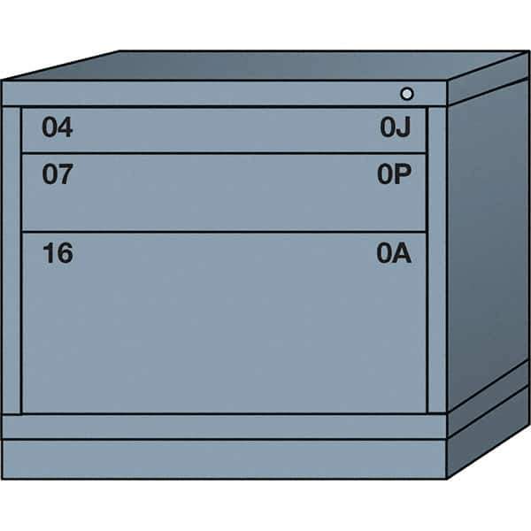 Lyon - 3 Drawer, Standard Desk Height - Multiple Drawer Access Cabinet - Steel, 30" Wide x 28-1/4" Deep x 26-7/8" High, Dove Gray - Industrial Tool & Supply