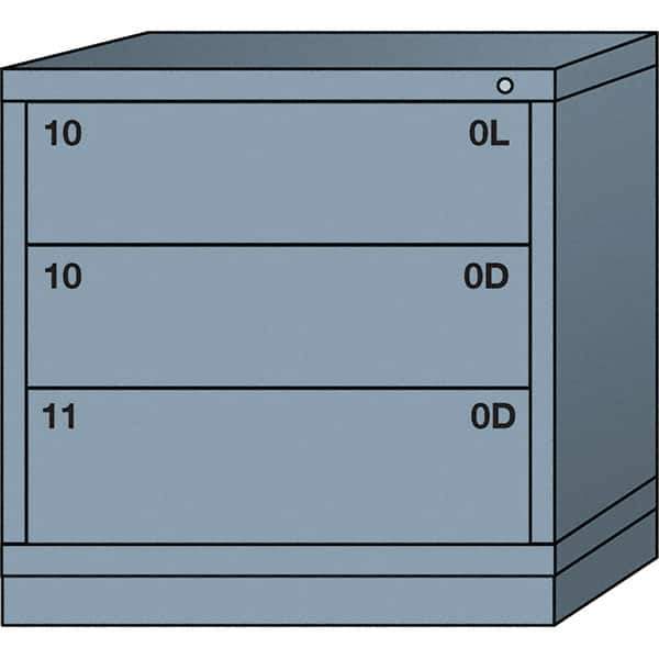 Lyon - 3 Drawer, Standard Table Height - Multiple Drawer Access Cabinet - Steel, 30" Wide x 28-1/4" Deep x 30-1/8" High, Dove Gray - Industrial Tool & Supply