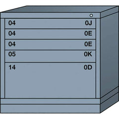 Lyon - 5 Drawer, Standard Table Height - Single Drawer Access Cabinet - Steel, 30" Wide x 28-1/4" Deep x 30-1/8" High, Dove Gray - Industrial Tool & Supply