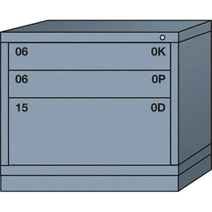 Lyon - 3 Drawer, Standard Desk Height - Single Drawer Access Cabinet - Steel, 30" Wide x 28-1/4" Deep x 26-7/8" High, Dove Gray - Industrial Tool & Supply