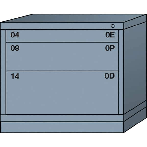 Lyon - 3 Drawer, Standard Desk Height - Single Drawer Access Cabinet - Steel, 30" Wide x 28-1/4" Deep x 26-7/8" High, Dove Gray - Industrial Tool & Supply