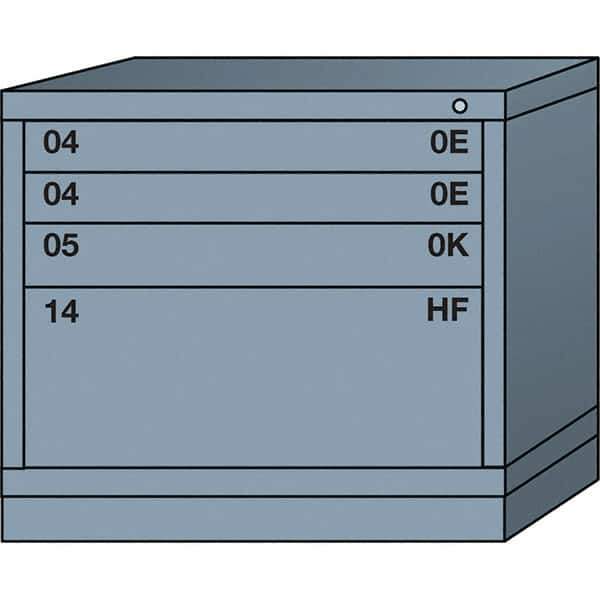 Lyon - 4 Drawer, Standard Desk Height - Multiple Drawer Access Cabinet - Steel, 30" Wide x 28-1/4" Deep x 26-7/8" High, Dove Gray - Industrial Tool & Supply